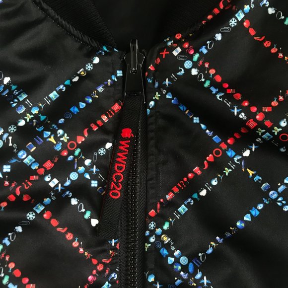 Apple WWDC20 Reversible Emoji Bomber Jacket Black Size 2XL Developers Conference - Picture 2 of 11